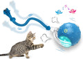 Interactive Cat Toys Ball for Indoor Cats Fast Rolling on Carpet,  &amp; Motion Activate Cat Toys (Blue)