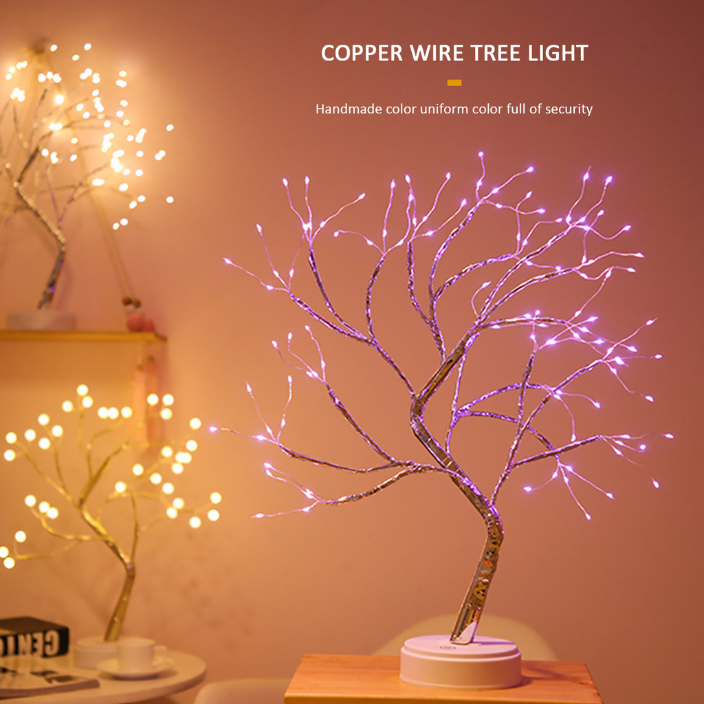 Light Tree Lamp, Led Lights Tree, Artificical Tree Lights, DIY Tree Lamp with 108 LED Lights, Battery, USB, Smart Touch, for Party Home Decoration, Gift for Wedding