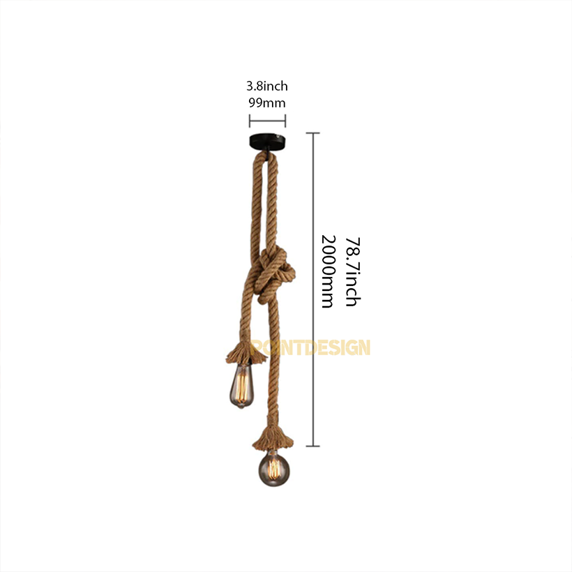 Boho Textured Rope Point Light, Minimalist Hanging Point Source Lamp