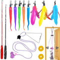 Cat Toys Interactive for Indoor Cats,2PCS Retractable Cat Wand Toys,9PCS Toys&amp;1PCS Hanging Door Lure Cat Toy,Interactive Feather Toy for Play and Chase Exercise with Kitten
