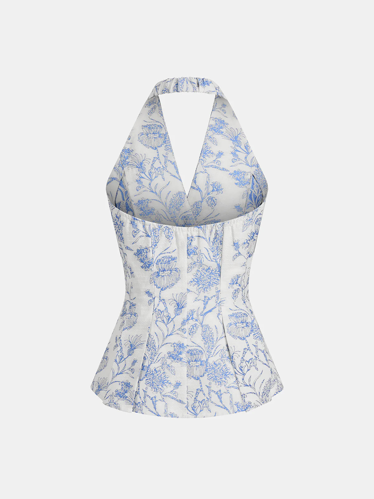 Floral Print Halter Button-Front Vest Top
