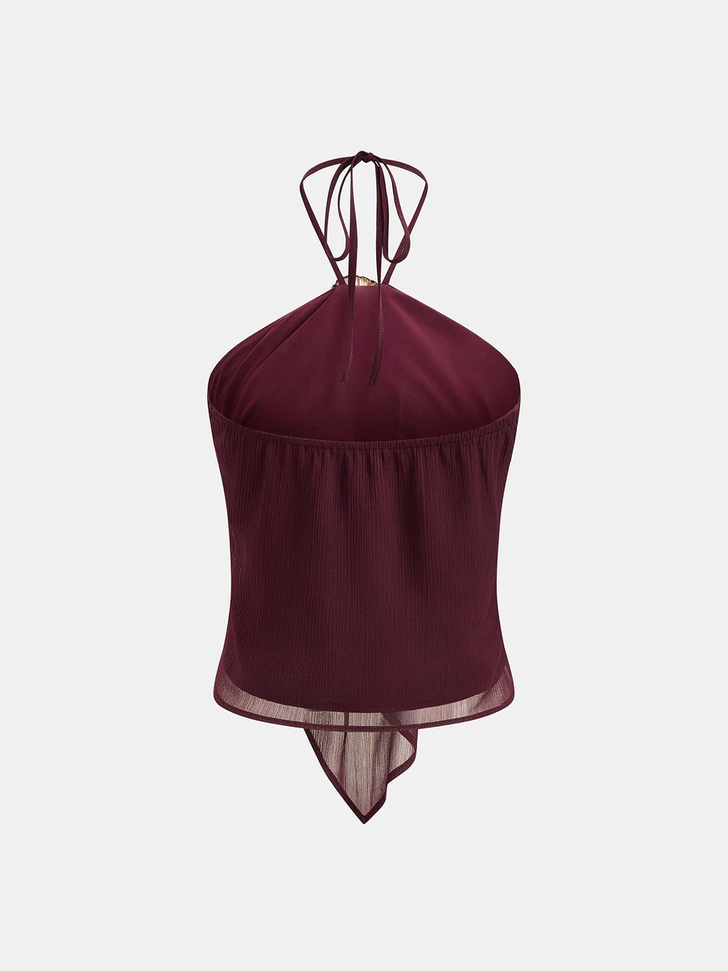 Shell Decor Halter Chiffon Tank Top