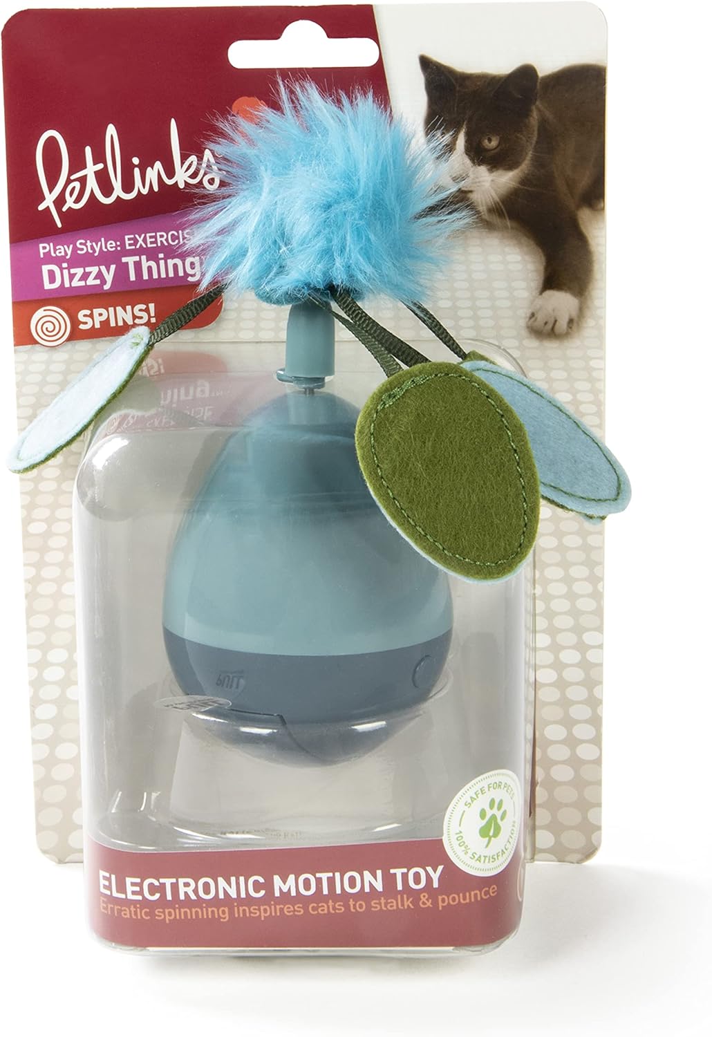 Spinning Electronic Motion Cat Toy, Battery Powered - Blue, One Size