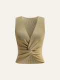 Knit Twist-Front Tank Top
