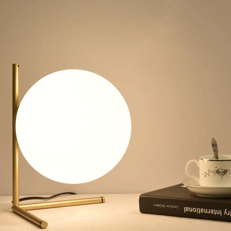1. Elegant Transparent Glass Ball Table Lamp for Bedroom