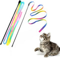 Interactive Cat Rainbow Wand Toys, Interactive Cat Wand String, Colorful Ribbon Charmer for Most Cats and Kittens - 2 Packs