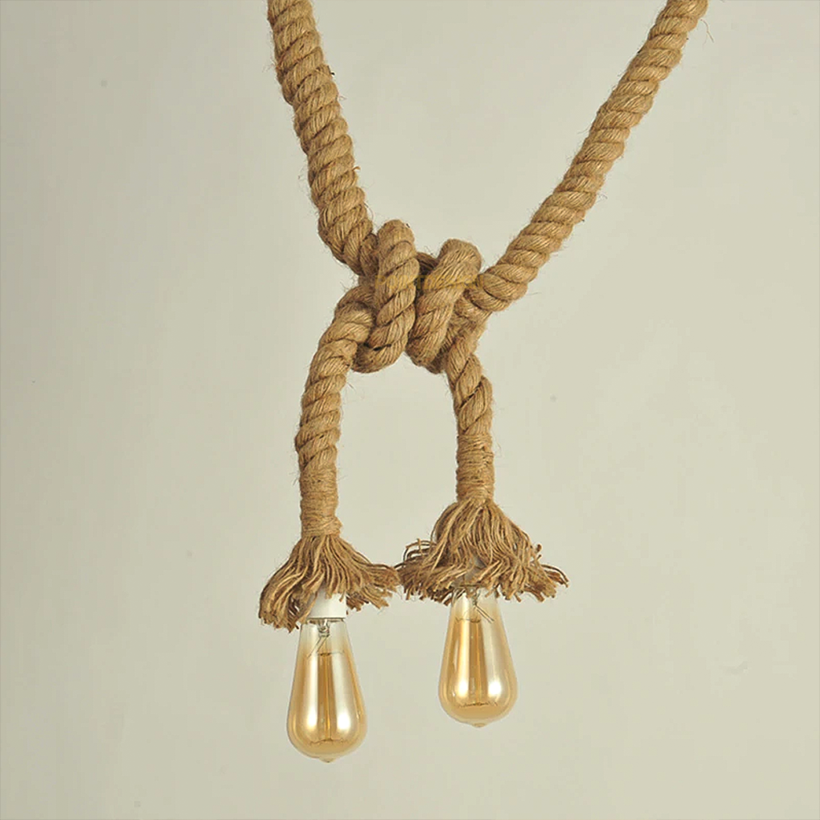 Boho Textured Rope Point Light, Minimalist Hanging Point Source Lamp