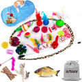 31 PCS Cat Toys Kitten Toys Assortments,Variety Catnip Toy Set Including 2 Way Tunnel,Cat Feather,Catnip Fish,Mice,Colorful Balls and Bells for Cat,Puppy,Kitty