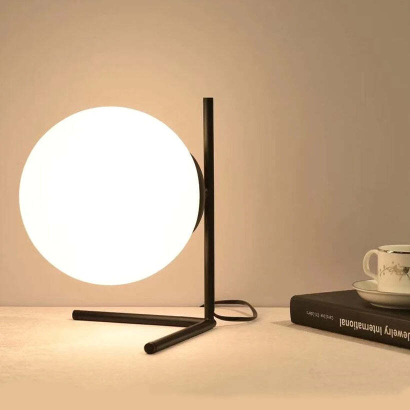 1. Elegant Transparent Glass Ball Table Lamp for Bedroom