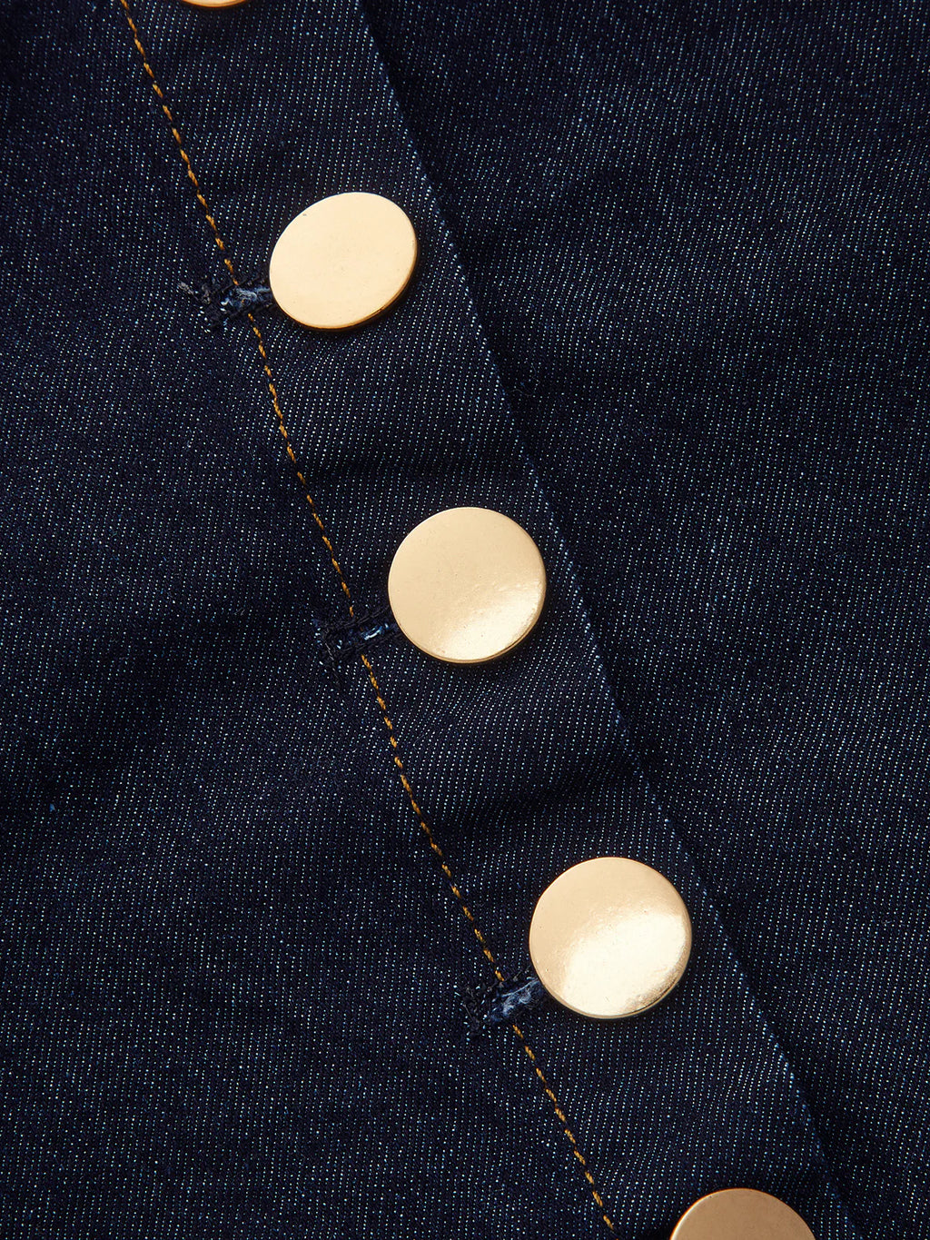 Metal Button Denim Deep V-Neck Tank Top