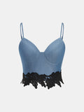 Lace Trim Cropped Cami Top