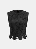 3D Floral Lace Sleeveless Crop Top